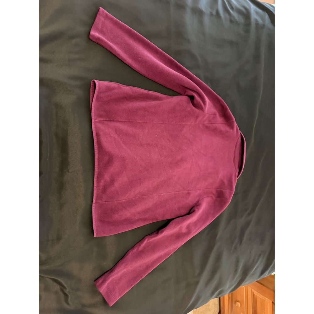 Lands End Womens Fleece Blazer Jacket Berry Pink Anchor Buttons Size M 10-12 - Picture 4 of 13